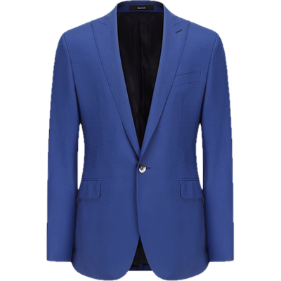 朗维高亮蓝色正装西服
