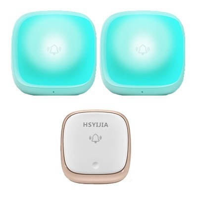 一拖二无线门铃自发电闪光呼叫器B111-2老人远距离家用聋哑人发声