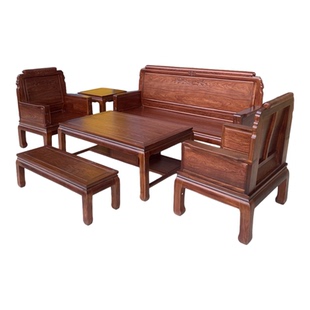 红木实木沙发进口菠萝格木客厅花梨木高端刺猬紫檀色福来厂直销