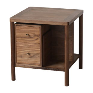 璞木新中式边几桌黑胡桃白蜡木实木沙发边柜侧边几禅意角几方几