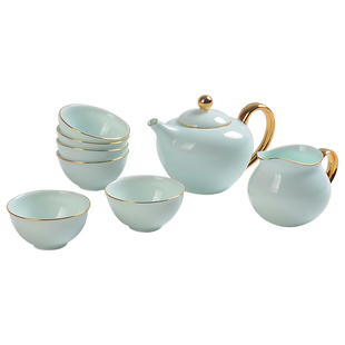 华光国瓷 高档青瓷茶具功夫茶具套装轻奢送礼办公茶具礼盒 青之合