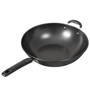 老式铁锅已开锅不粘锅家用炒锅无涂层煤气灶电磁炉专用平底炒菜锅