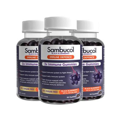 澳洲Sambucol善倍康黑接骨木莓多维维生素c成人免疫力锌软糖3瓶装