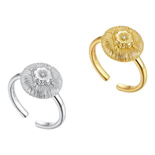 CINNLER“梦境浮菊”设计感小众925纯银戒指女高级感气质开口戒