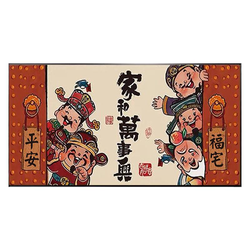 五路财神钻石画方钻满贴钻十字绣