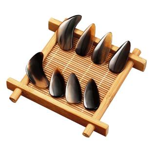 碧瑶真牛角古筝指甲专业演奏初学儿童专用玳瑁色双面弧义甲片成人