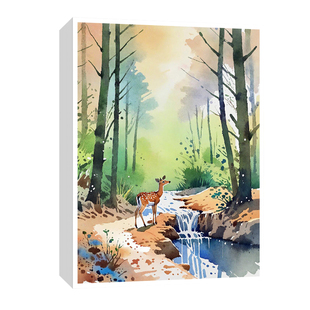 少儿成人美术绘画水彩风景花卉临摹卡简单初级中级创意范画高清A5