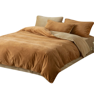 小井家法兰绒天鹅绒四件套冬季床上三件套加厚加绒床单被套牛奶绒