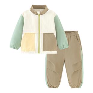 迷你巴拉巴拉儿童长袖套装2026春新款男女宝宝户外防护小软皮外套