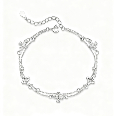 叠戴「四叶花语」手链