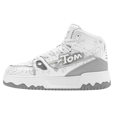 汤姆猫高帮板鞋网红情侣小白鞋