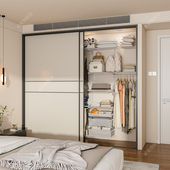 威能金属衣柜开放式 步入式 转角衣帽间砌墙储物间定制框架货架衣柜