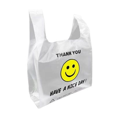 透明笑脸塑料袋食品打包袋购物手提袋一次性方便袋批发零食背心袋