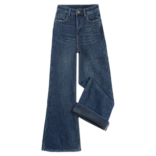 利达 NEW DADADA【风姿】复古卡其牛仔裤女高腰显瘦阔腿休闲裤