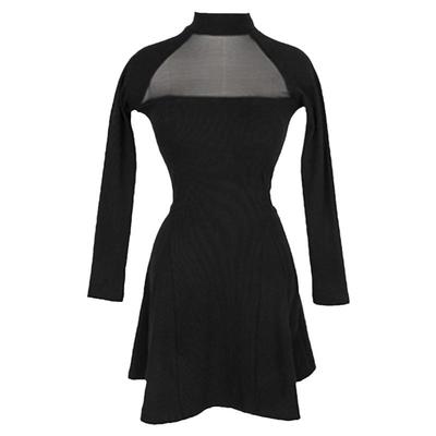 罗马棉高端纯色通勤收腰A字裙