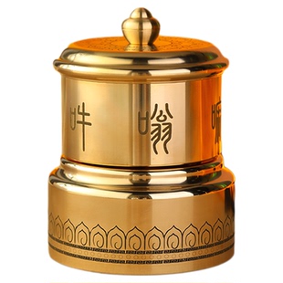 电动静音转动轮语狮子缩微胶片小号铜插电转金轮客厅书房右挽狂澜