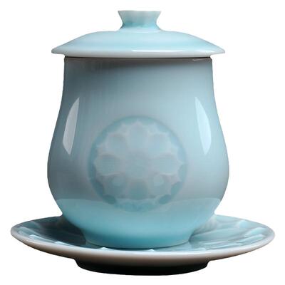 戴玉堂供杯陶瓷莲花佛前圣水杯观音供水杯佛具佛堂水杯供佛净水杯