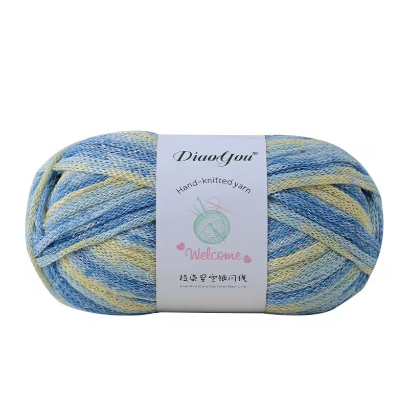 段染星空涂鸦毛线diy空心棉材料