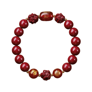 灵隐2026本命年天然朱砂三合六合手串马年化解太手链红玛瑙