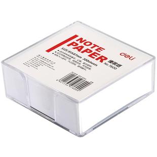 得力便签纸7600便条纸两盒装空白记录纸记事白纸可撕盒装方便拿取600张无粘性留言纸