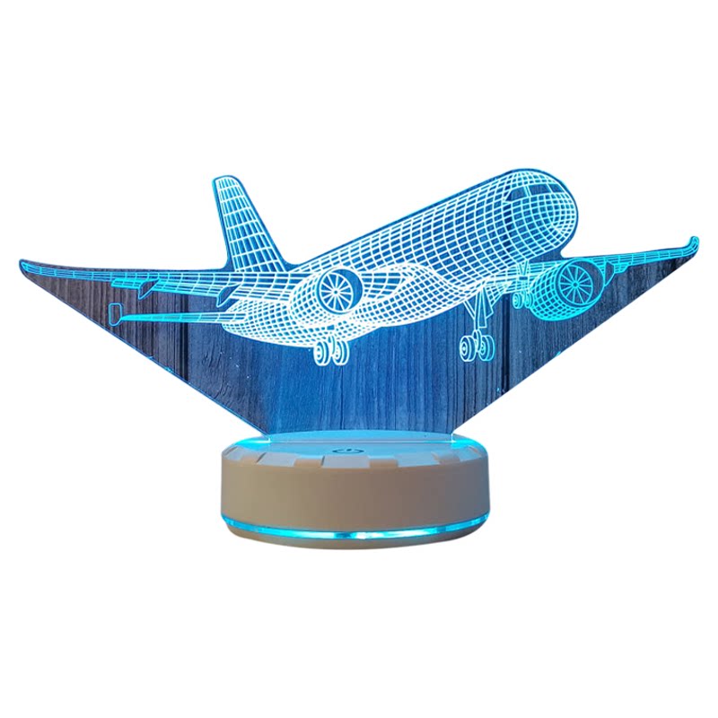 七彩飞机3d小夜灯桌面摆件装饰灯