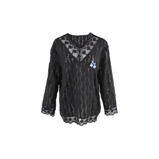 CLOUDSEASON晨雾蕾丝内搭T 长袖上衣女设计感小众雷丝上衣女