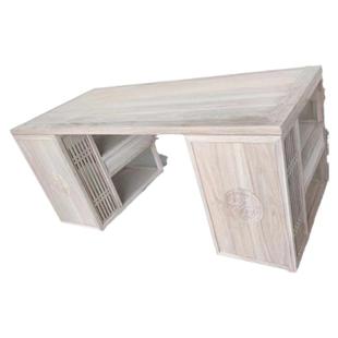 北榆木新中式书桌福字白茬胚坯老板桌原木实木大班台书法桌写字台