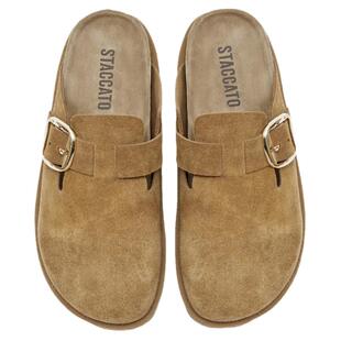 思加图新款复古勃肯鞋半拖穆勒拖厚底拖鞋外穿女EN312CH4