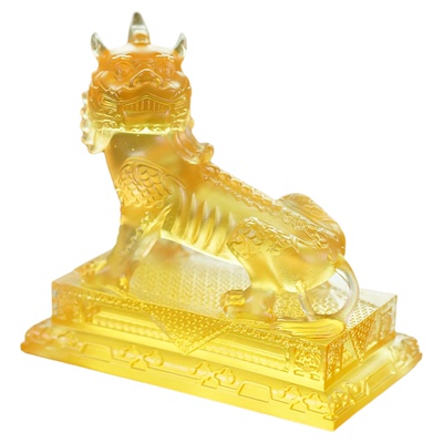 古法琉璃谛听摆件地藏菩萨坐骑