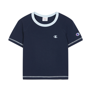 Champion冠军短袖T恤女2026春季新款圆领修身短上衣显瘦甜酷风潮