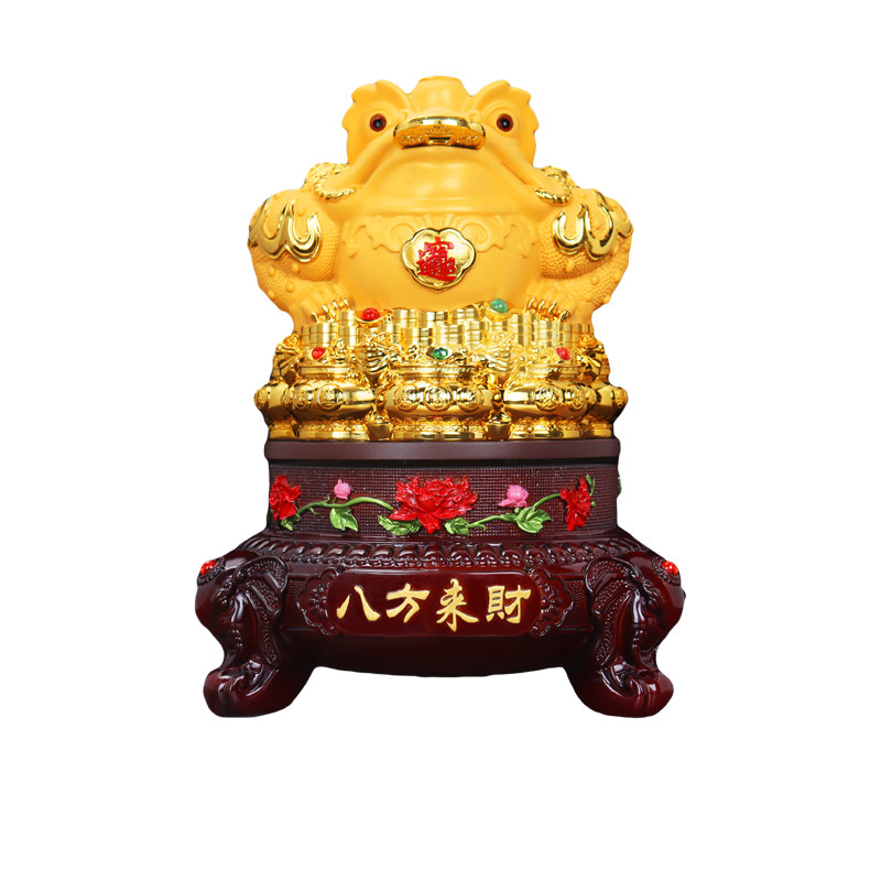 金蟾风水招财摆件三足金蝉蟾蜍客厅办公室公司店铺开业装饰品礼品
