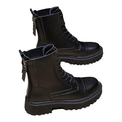 瘦瘦靴短靴真皮内增高英伦风