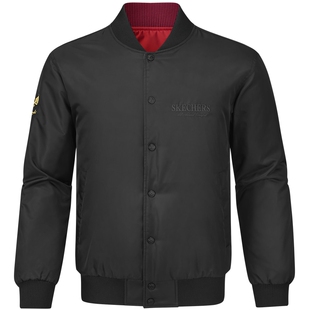 【成毅同款】斯凯奇2026春季战袍男女款红色棉外套棒球服休闲上衣