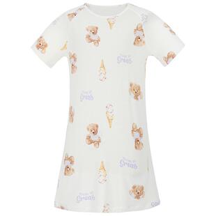 爱慕儿童3A抗菌短袖睡裙女孩女童A类家居睡裙夏季薄款|奶皮衣