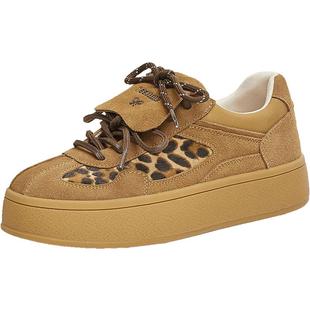 天美意复古厚底德训鞋运动板鞋女小白休闲鞋子2025秋新款KG064AM5