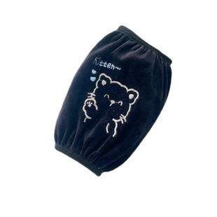 学生袖套短款成人工作学习防污羽绒服毛绒黑色秋冬新款儿童可爱白