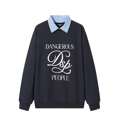 薛之谦dsp假两件衬衫领卫衣