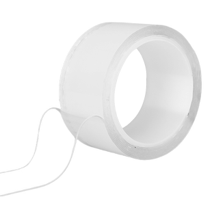 得力透明纳米双面胶强粘力易撕胶带吸附高粘胶贴加厚透明不易留痕加厚耐高温玻璃墙面贴高粘度固定