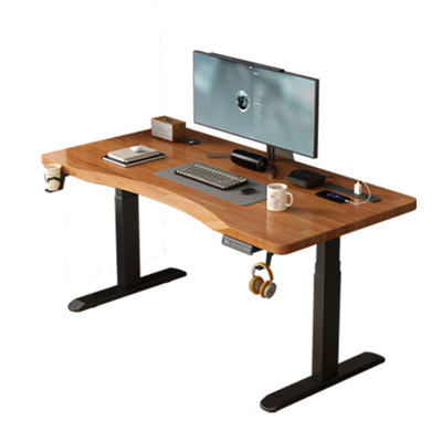 实木电动可升降电脑桌学习办公书桌学生家用卧室自动智能电竞桌子