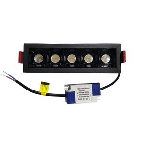 长条射灯led格栅灯嵌入式五头无主灯客厅照明5眼条形暗装排形筒灯