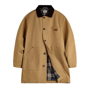 马登美式复古密歇根风衣卡其色巴恩风中长款廓形夹克外套女士春冬