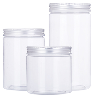 85塑料密封罐透明塑料瓶饼干包装桶厨房坚果收纳罐子食品级带铝盖