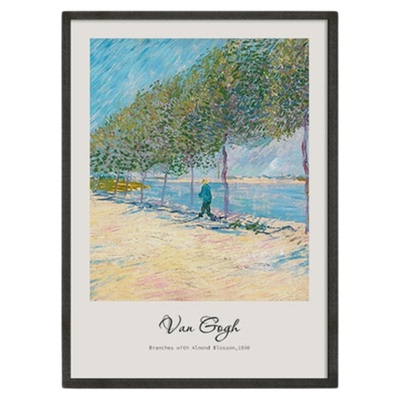 梵高莫奈北欧风客厅装饰画卧室床头挂画装饰画油画肌理高级感