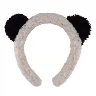 减龄高端毛绒熊猫头洗脸卡通发箍萌物可爱少女发卡柔软亲肤宽头箍