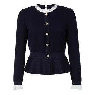 【珠钻绮境】Koradior珂莱蒂尔商场同款2025春气质精致羊毛针织衫