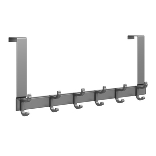 枪灰色卧室门挂钩门后挂架太空铝浴室厕所门双肩包收纳置物架超薄