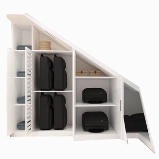 别墅楼梯柜定制轻奢平开门式衣帽柜转角杂物间整体定做储物柜包邮