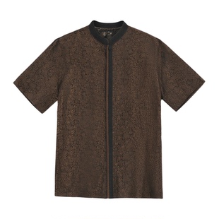 百福龙高档香云纱男士唐装夏装 桑蚕丝中式男装爸爸生日唐装大码