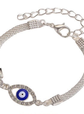 无穷大银色魔眼水钻手链