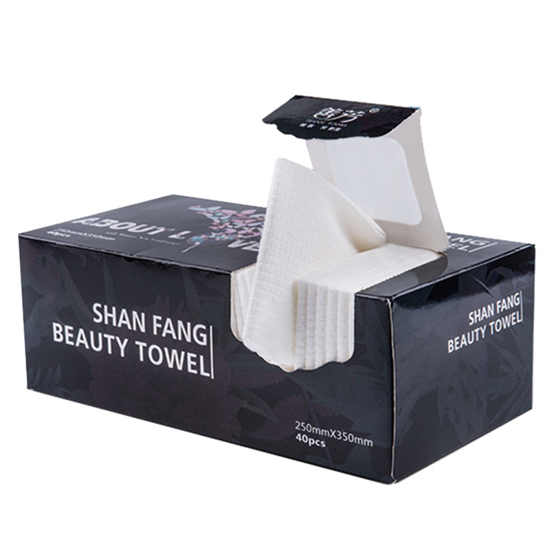 美容院25*35cm加厚加大F纹一次性洗脸巾全棉抽取式柔洁面擦脸纸巾